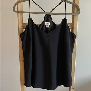 J. Crew Black Scalloped Cami Top